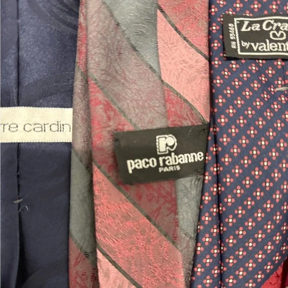 13 LUXURY DESIGNER TIES , MEN -silk neckties - Valentino, Paco Rabanne, Balmain - Picture 8 of 10